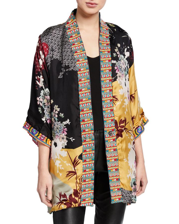 Petite Abril Reversible Silk/velvet Kimono