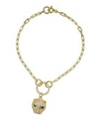 Cubic Zirconia Panther-drop Bracelet, Gold