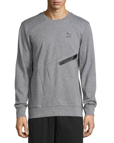 Crewneck Pullover Sweater, Medium Heather Gray