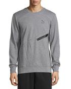 Crewneck Pullover Sweater, Medium Heather Gray