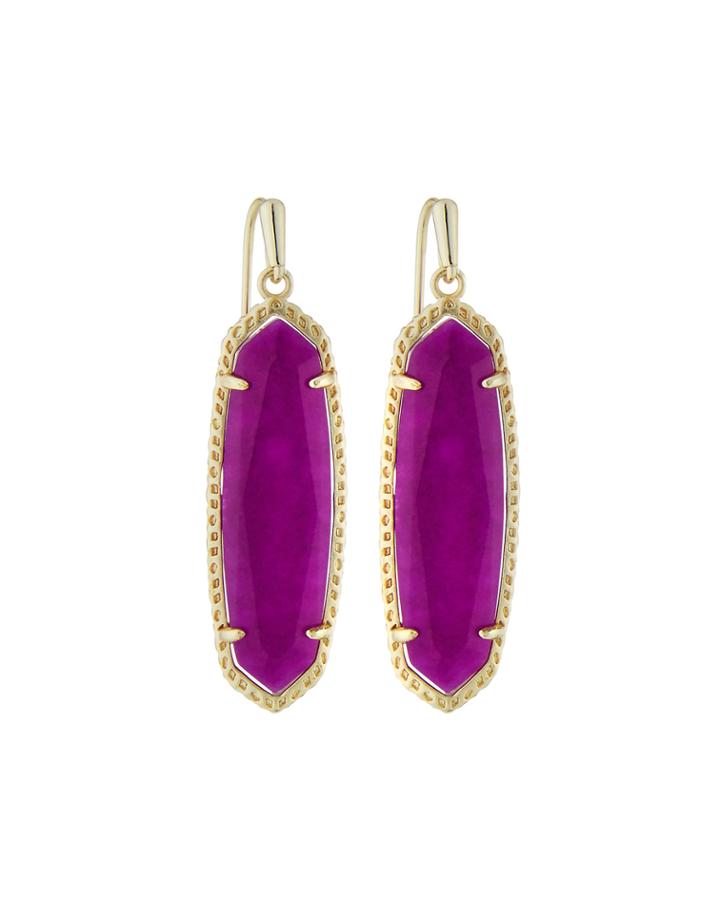 Layla Drop Earrings, Purple Jade