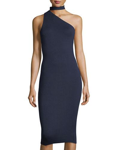 Asymmetric Choker-neck Dress