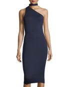 Asymmetric Choker-neck Dress