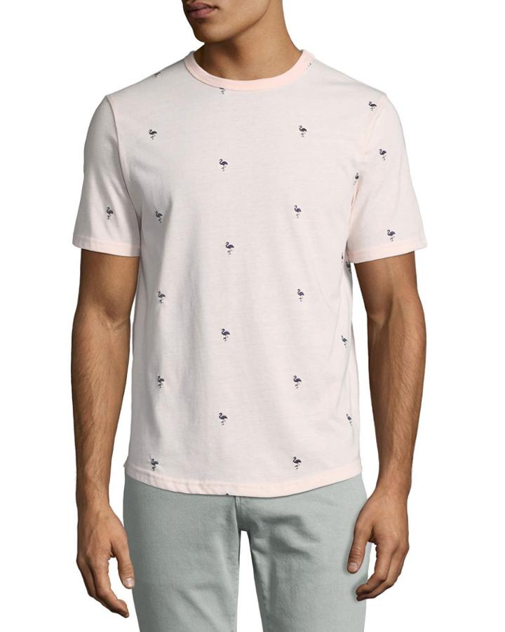 Men's Flamingo Embroidered Crewneck Tee