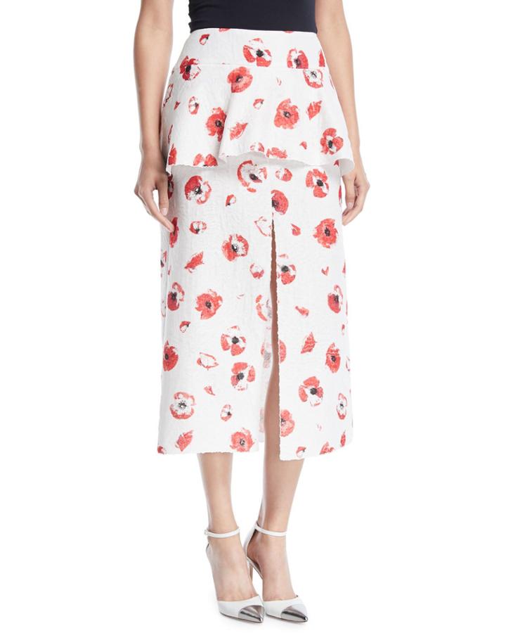 Float Poppy Jacquard Skirt With Peplum