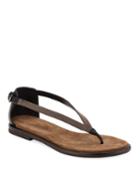 Flat Monili/leather Thong