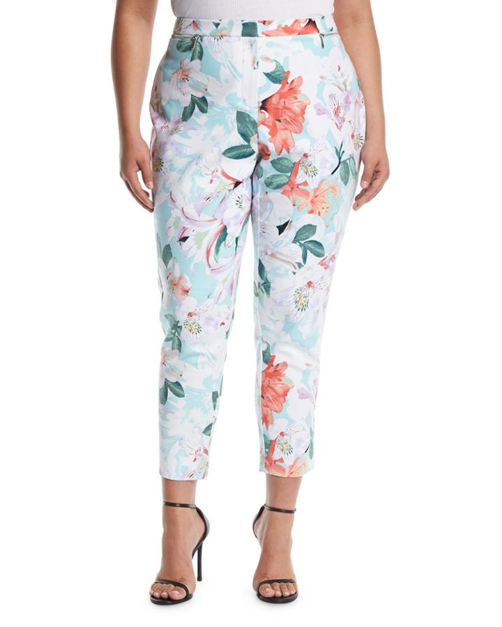 Floral-print Trouser Pants,