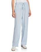 Awning Stripe Tie-waist Pull-on Pants With Pockets