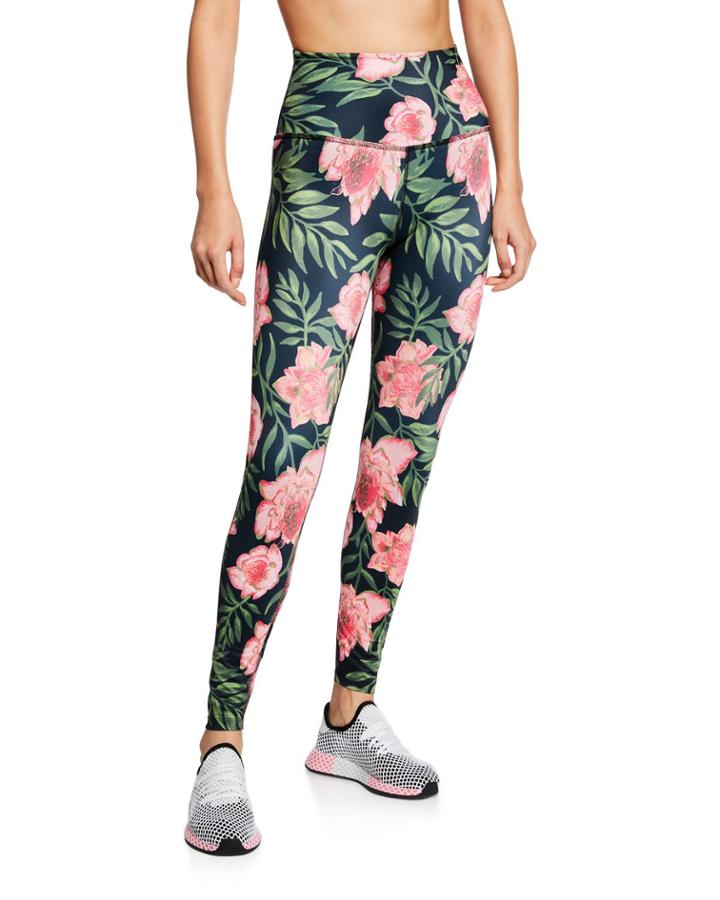 Floral-print High-waist Ankle