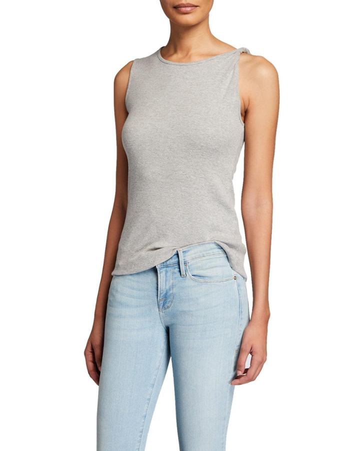 Knot Shoulder Crewneck Tank
