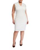 Plus Size Katrina Solid V-neck Cap-sleeve