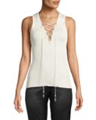 Ribbed Lace-up Tank Top
