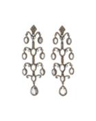 Diamond Pave Moonstone Dangle Earrings