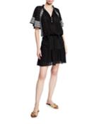 Minos Embroidered Flutter-sleeve