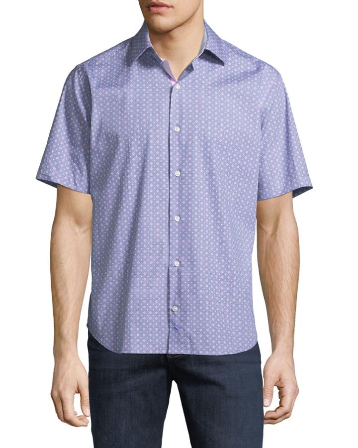 Diamond-dobby Short-sleeve