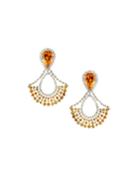 18k Citrine, Sapphire & Diamond Chandelier Earrings