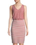 Mixed-stripe Sleeveless Tank Dress