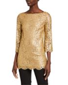 Metallic Lace 3/4-sleeve Tunic