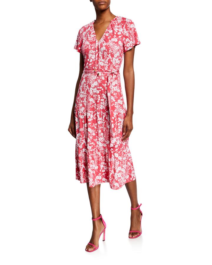 Floral-print Ruffled Dress