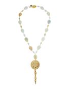 Gold-dipped Aquamarine Pendant Necklace