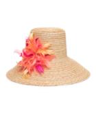 Annabelle Straw Sun Hat W/ Feather Trim
