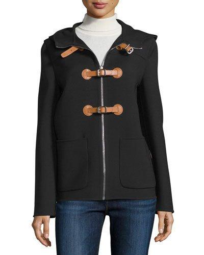 Zip-front Hooded Jacket, Black