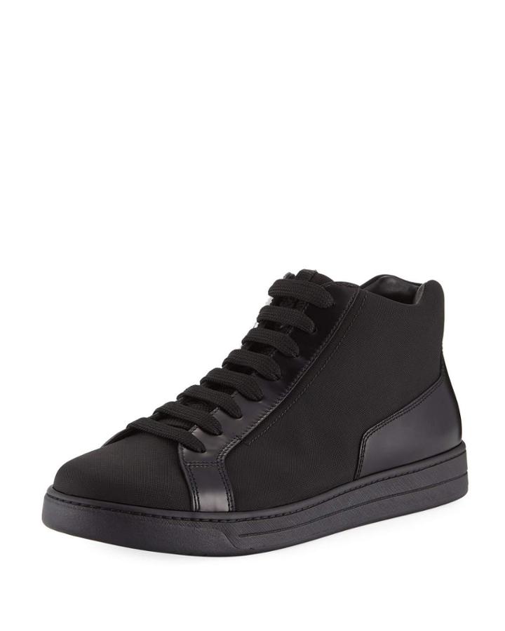 Men's Leather Zip-side High-top