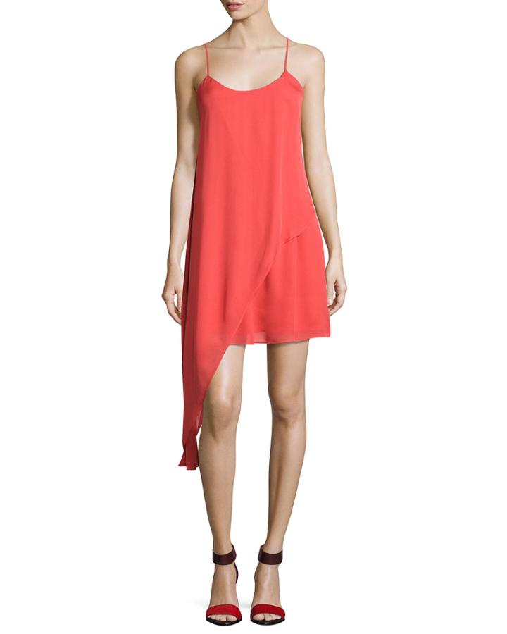 The Laurel Canyon Asymmetric Mini Dress, Pink