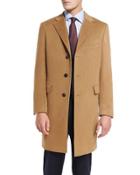 Classic Cashmere Single-breasted Topcoat, Camel