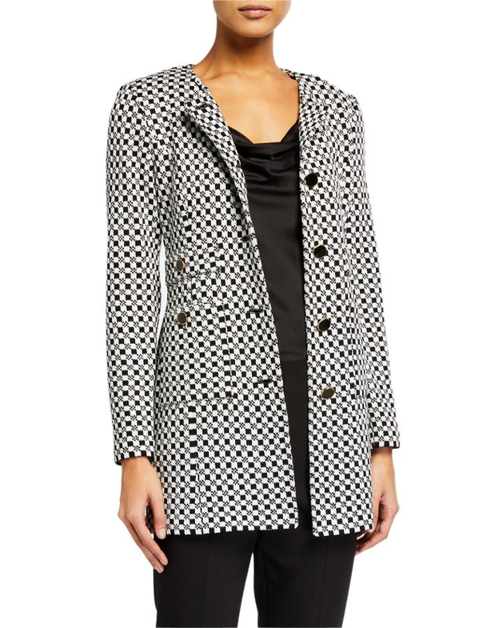 Checker Knit Wool-blend Jacket