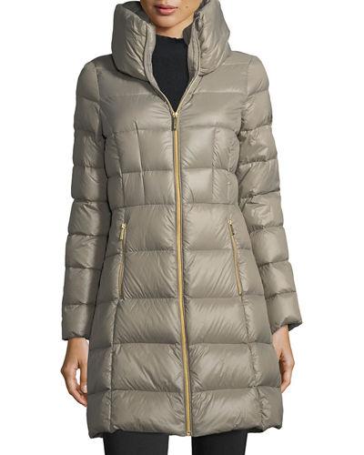 Long Channel-quilted Puffer Jacket