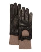 Lined Napa Leather Gloves W/ Bows