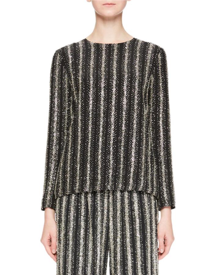 Caius Long-sleeve Open-back Striped