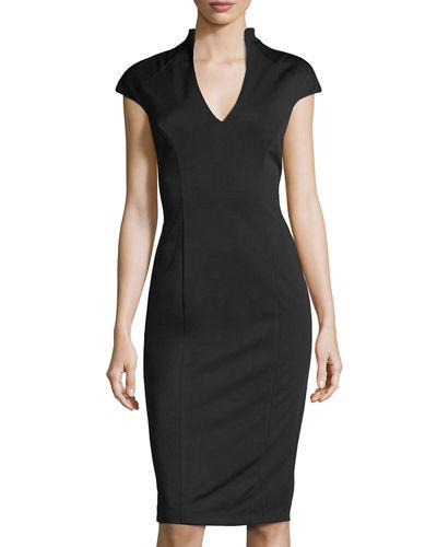 V-neck Midi Cocktail Dress