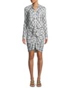 Della Plaid Tie Front Dress