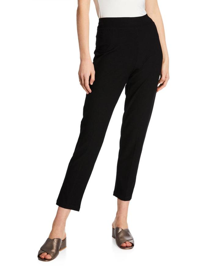 Textured Relaxed-leg Pull-on Pants