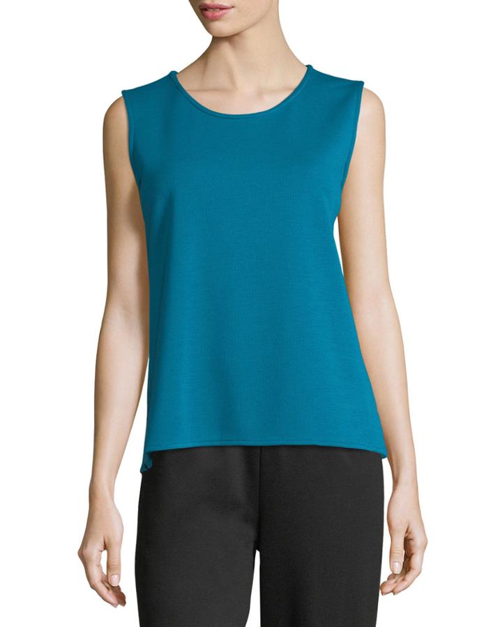 Sleeveless Wool Long Tank,