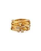 Romance 18k Gold Diamond Bow Ring
