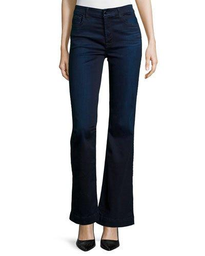 Flare-leg Two-tone Jeans