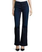 Flare-leg Two-tone Jeans