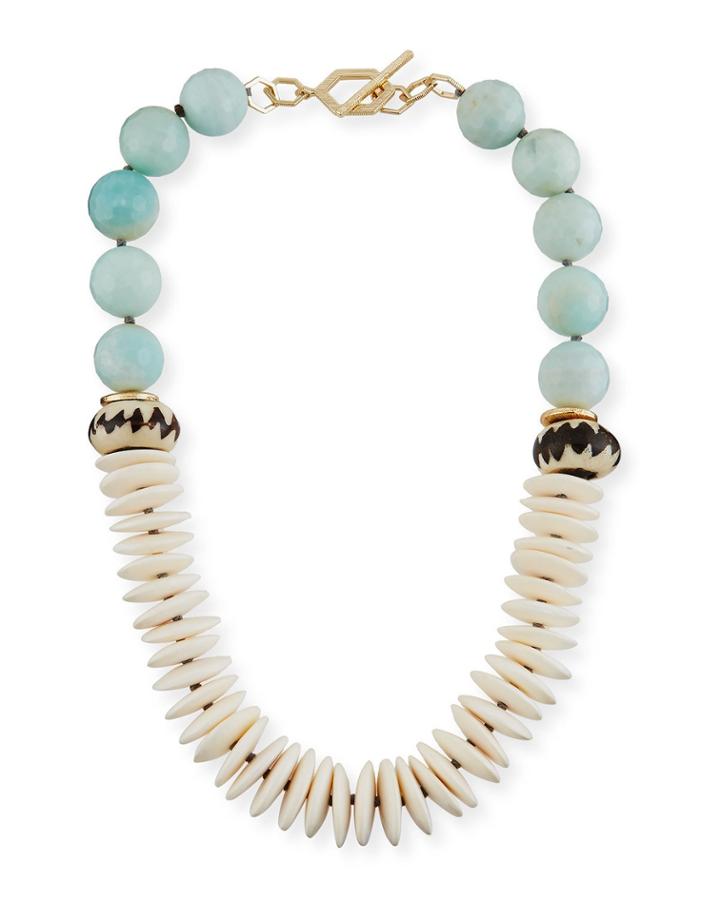 Short Bone & Amazonite Beaded Necklace