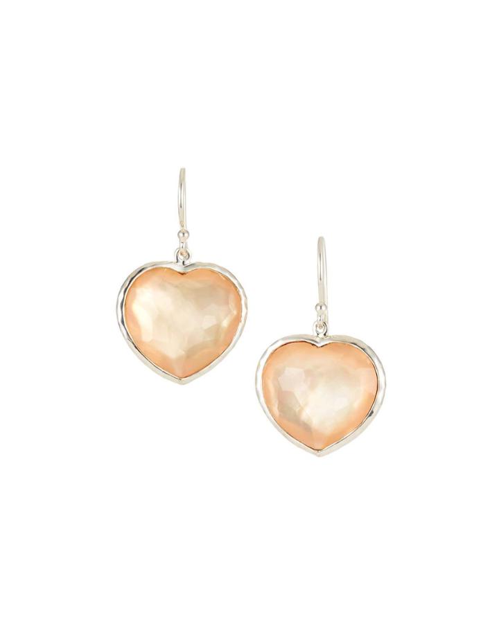 Wonderland Heart Drop Earrings, Blush