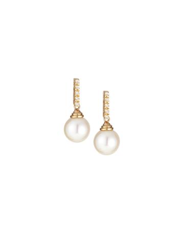 Belpearl Diamond Bar Pearl Drop Earrings,