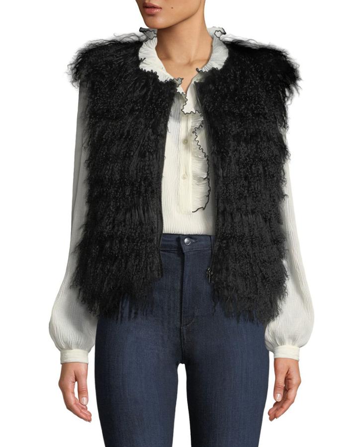 Lamb Fur Zip-front Vest