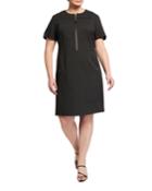 Plus Size Demi Punto Milano Zip-up Dress