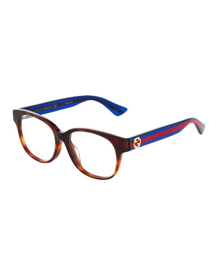 Round Tortoiseshell/striped Optical Glasses