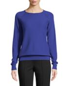 Cashmere Jacquard Knit Raglan-sleeve Sweater With Embellishment