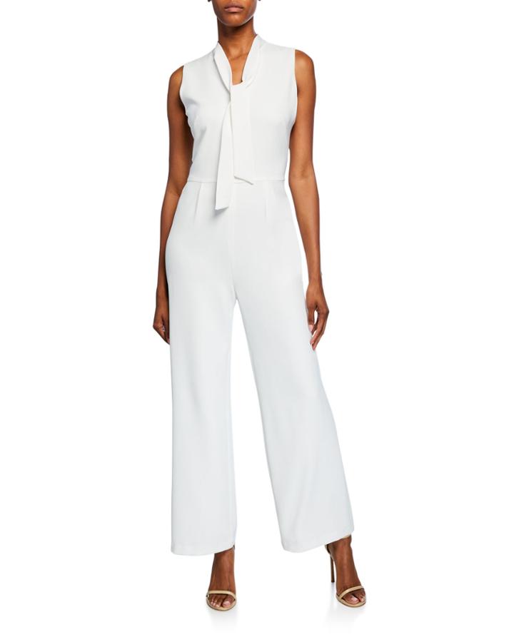 Tie-neck Sleeveless Jumpsuit