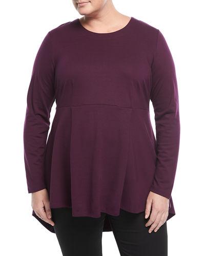 Ponte Long-sleeve Peplum Top,