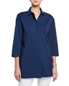 Wade 3/4-sleeve Italian Stretch-cotton Blouse